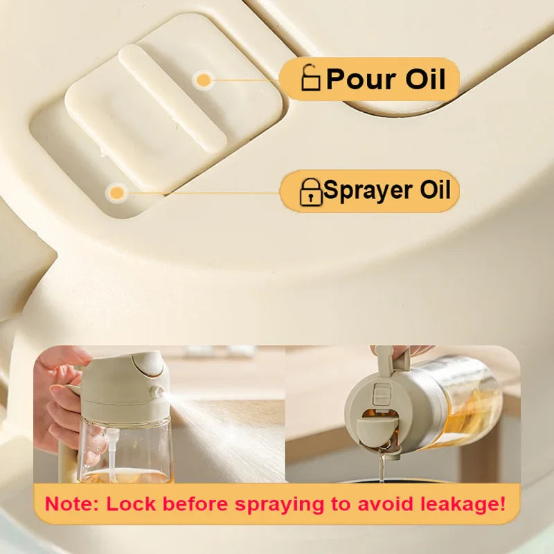 2-in-1 Oil Spray Bottle & Dispenser | 500ml Kitchen Sprayer