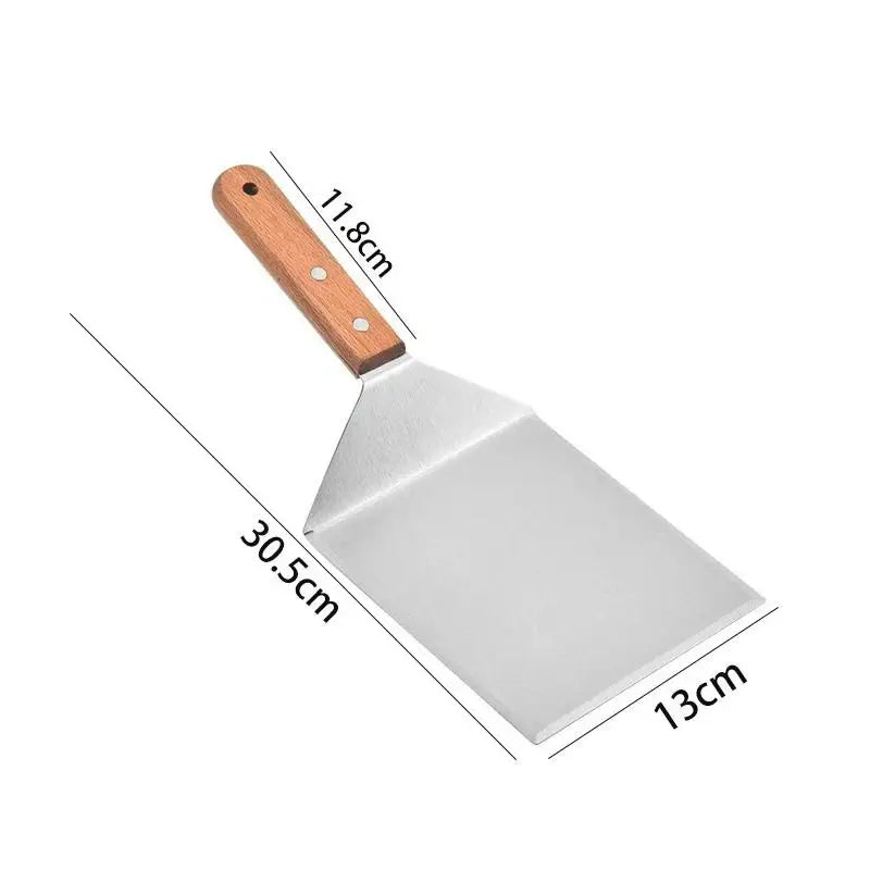 Stainless Steel Spatula Wood Handle – Non-Stick Kitchen Tool Kitchen Spatula Peaceful Pleasures Health and Wellness 1pc