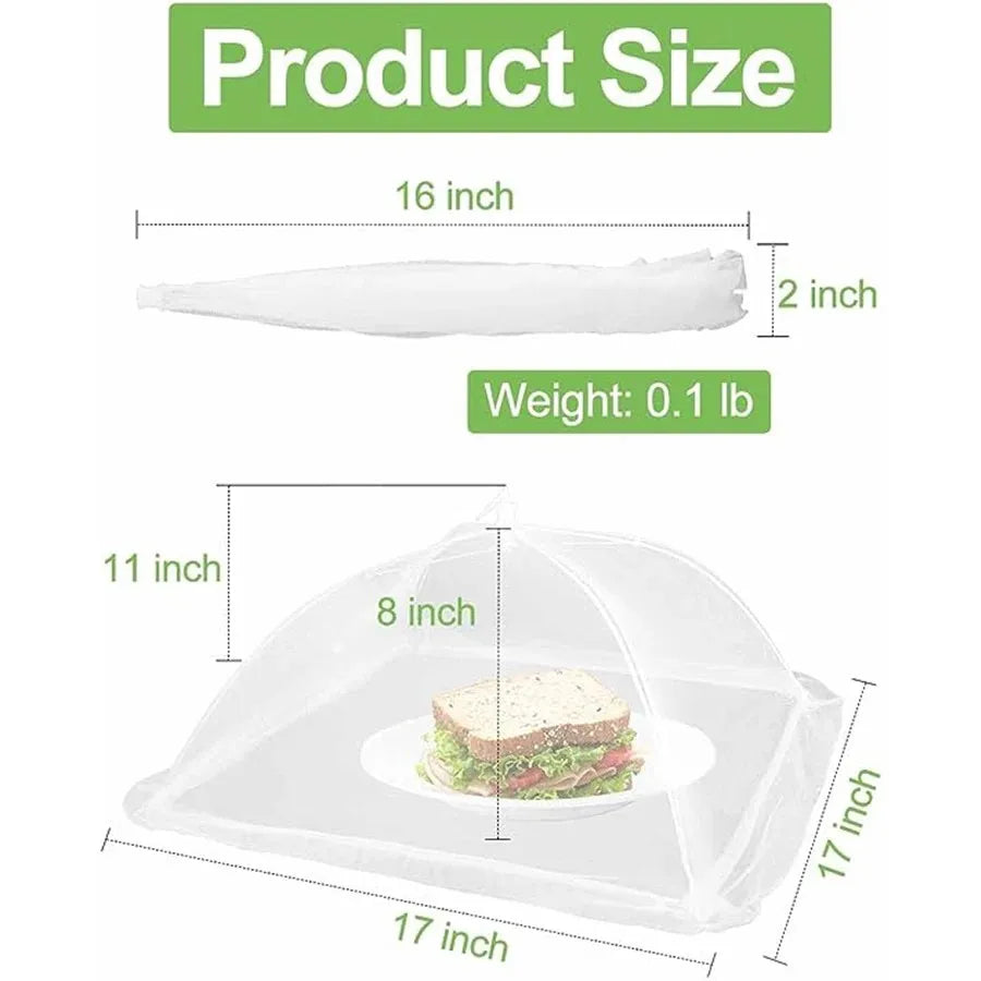 6 pcs large food cover,mesh food tent,17 inch pop up umbrella screen tent,camping,picnic,party,barbecue,foldable and reusable Peaceful Pleasures Health and Wellness