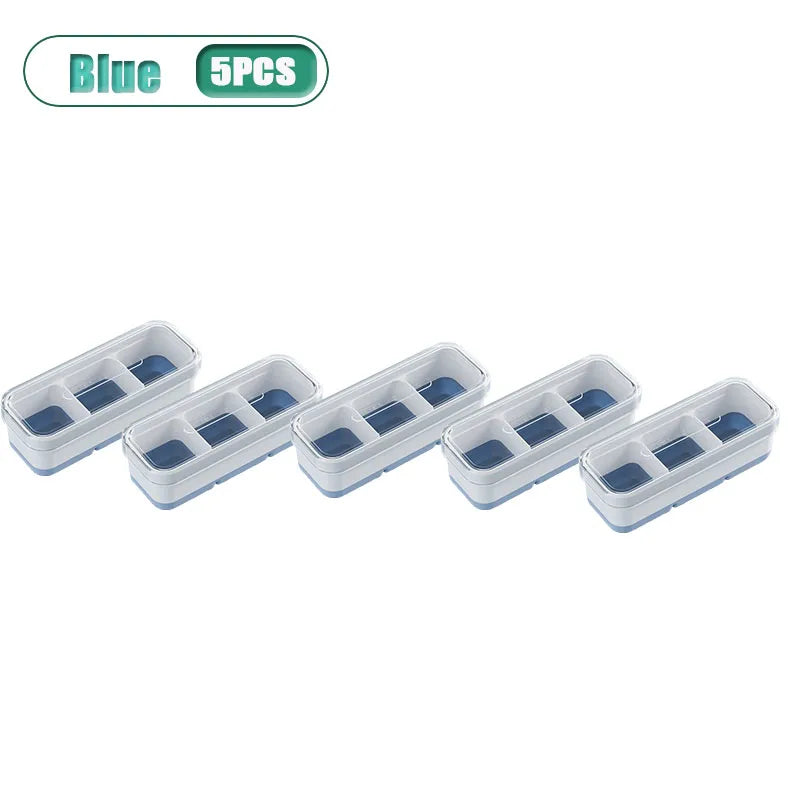 3-Compartment Silicone Ice Cube Tray with Lid – BPA Free