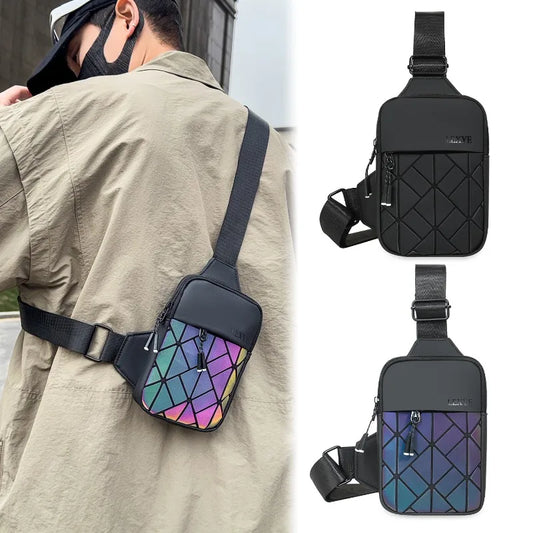 Rhombus Grid Crossbody Bag | PU Leather Shoulder & Chest Bag Crossbody Shoulder Bag Peaceful Pleasures Health and Wellness