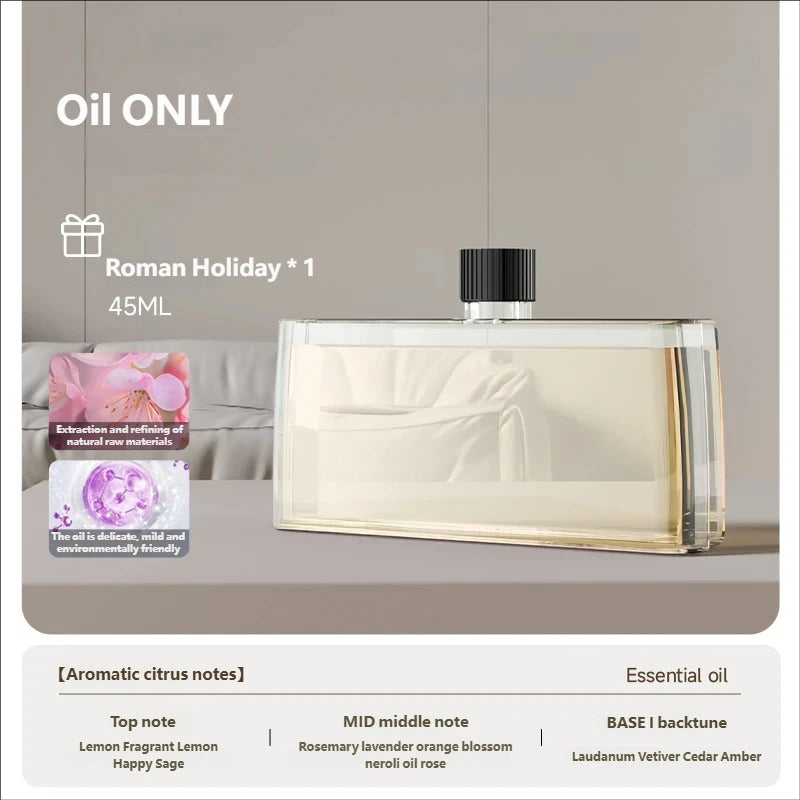 Portable Rechargeable Aroma Diffuser Essential Oil Diffuser Timer Air Freshener for Car Home Living Room Bathroom Peaceful Pleasures Health and Wellness 1pc Roman s Oil