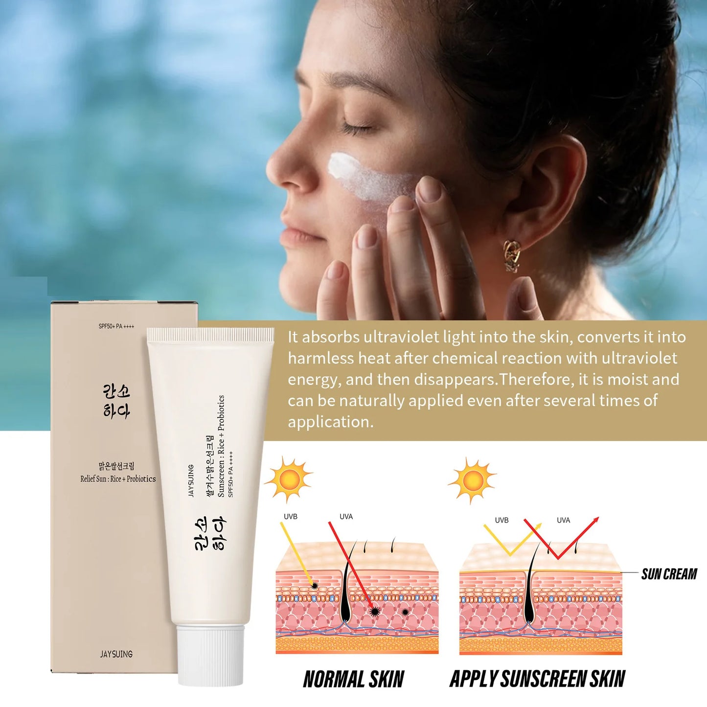 Moisturizing Rice Probiotic Sunscreen for Skin Protection Peaceful Pleasures Health and Wellness