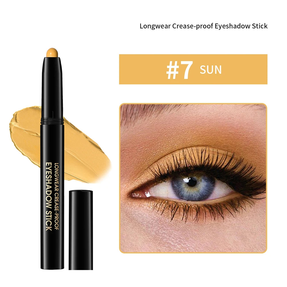 10 Colors Glitter Eyeshadow Stick 10 Counts Highlighter Eye Shadow Stick Set Colorful Eyeshadow Pencil Crayon Eyeliner Cosmetic Peaceful Pleasures Health and Wellness 7SUN MATTE