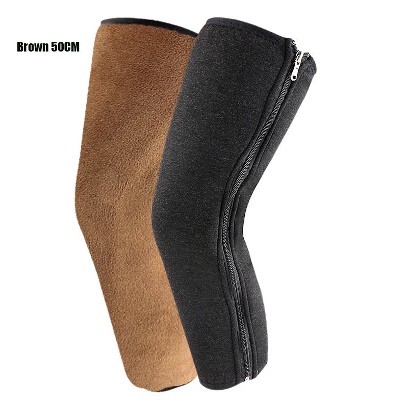 Winter Wool Knee Sleeves for Women & Seniors | Zipper Warmth