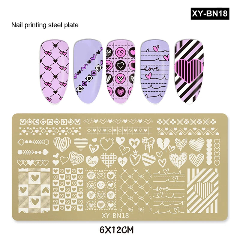 Nail Stamping Plates 12x6cm – Butterfly Flower Bowknot Designs