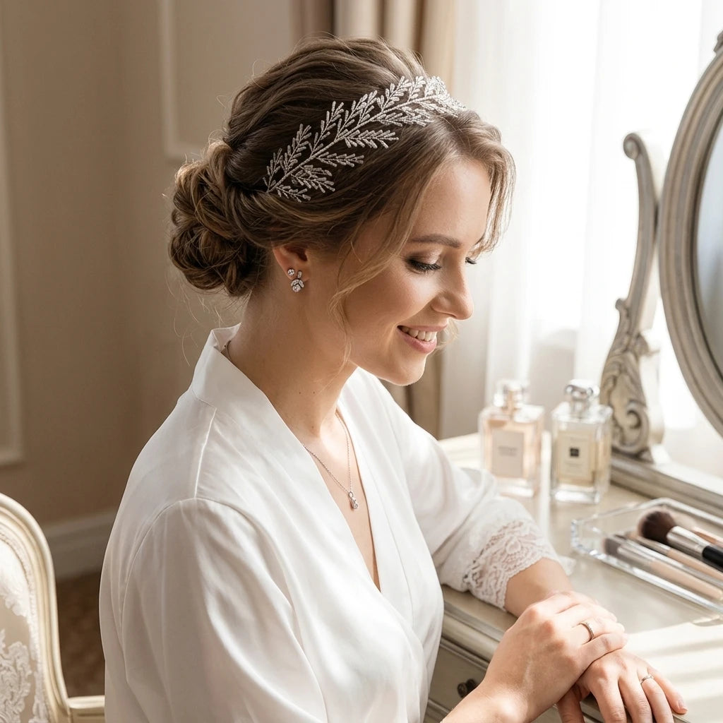 Crystal Handwoven Bridal Headband Hair Accessory For Wedding Ceremony Party Peaceful Pleasures Health and Wellness