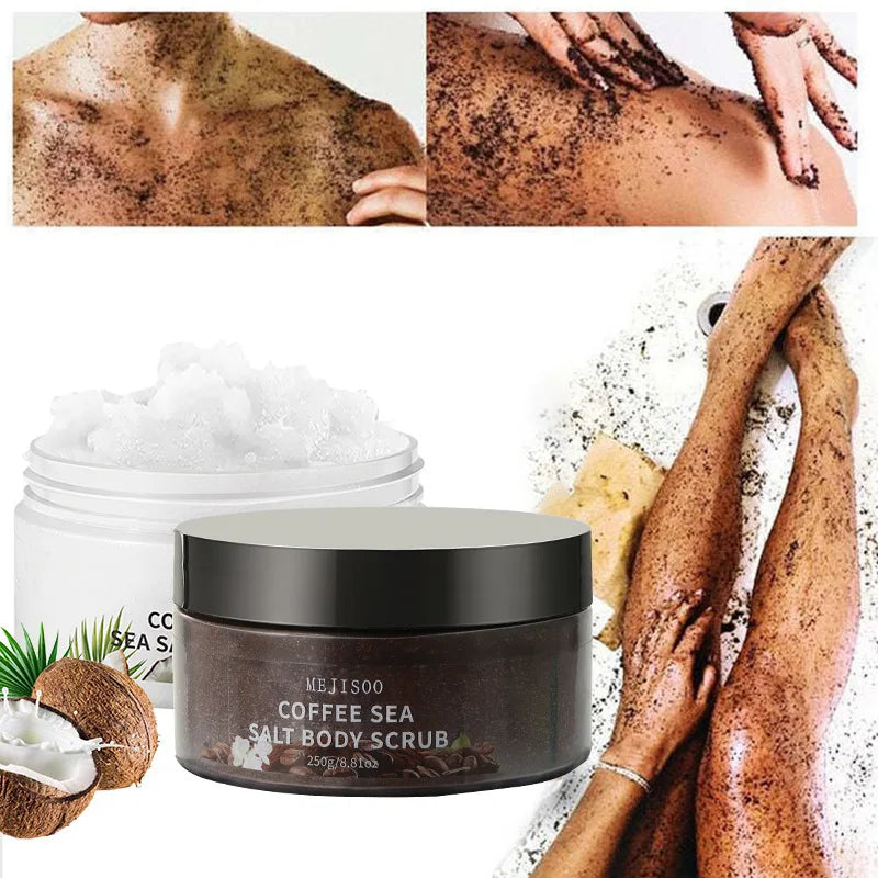 Coffee Sea Salt Body Scrub – Natural Exfoliating Cleanser 250g