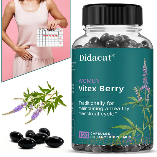 Vitex Berry Extract Capsules, Herbal Nutritional Supplement for Women Menopause, Supports Sleep, Gentle Physical & Emotional Peaceful Pleasures Health and Wellness