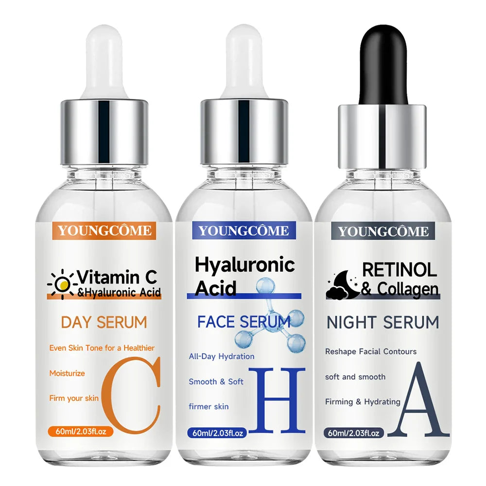 YOUNGCOME Vitamin C, Retinol & Hyaluronic Acid Serum Set
