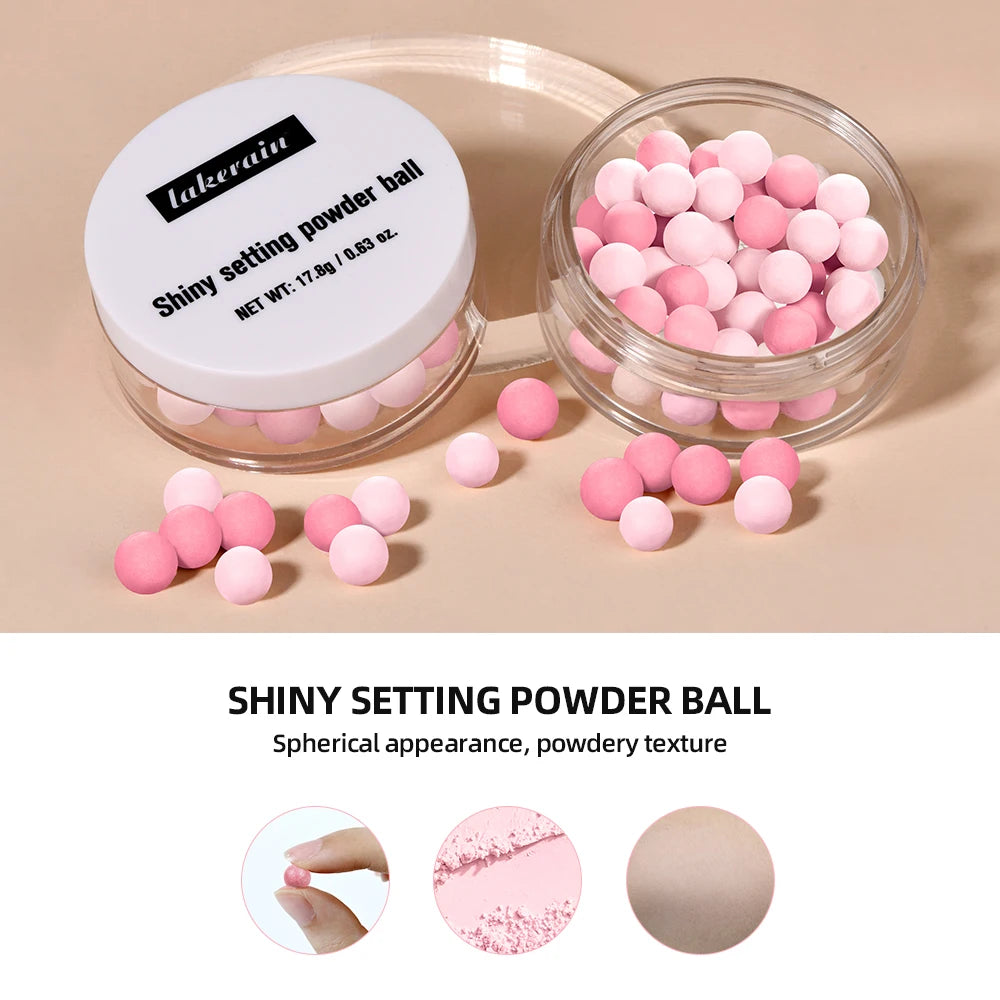 Pearl Ball Setting Powder Ball Face Ball Powder Matte Translucent Setting Powder Cosmetics Oil-control Velvety Lasting Makeup Peaceful Pleasures Health and Wellness