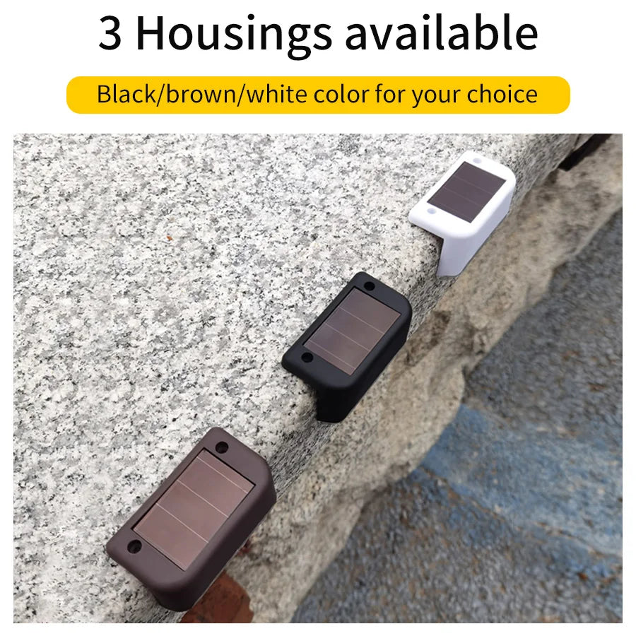 Solar Stairs Light Outdoor Waterproof Solar Powered Garden Lamps for Railing Deck Step Yard Patio Pathway Fence Light Peaceful Pleasures Health and Wellness