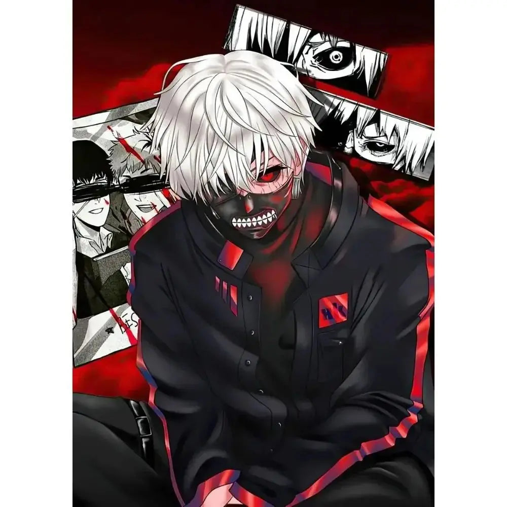 Japanese Anime Tokyo Ghoul Poster Wall Art Canvas Painting Manga Print for Living Room Home Decor Peaceful Pleasures Health and Wellness 6 40x60cm Unframed