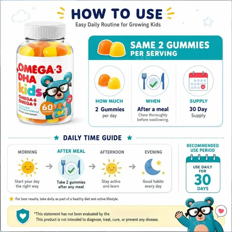 Omega-3 DHA Kids Gummies 60ct | Vegetarian & Gluten Free