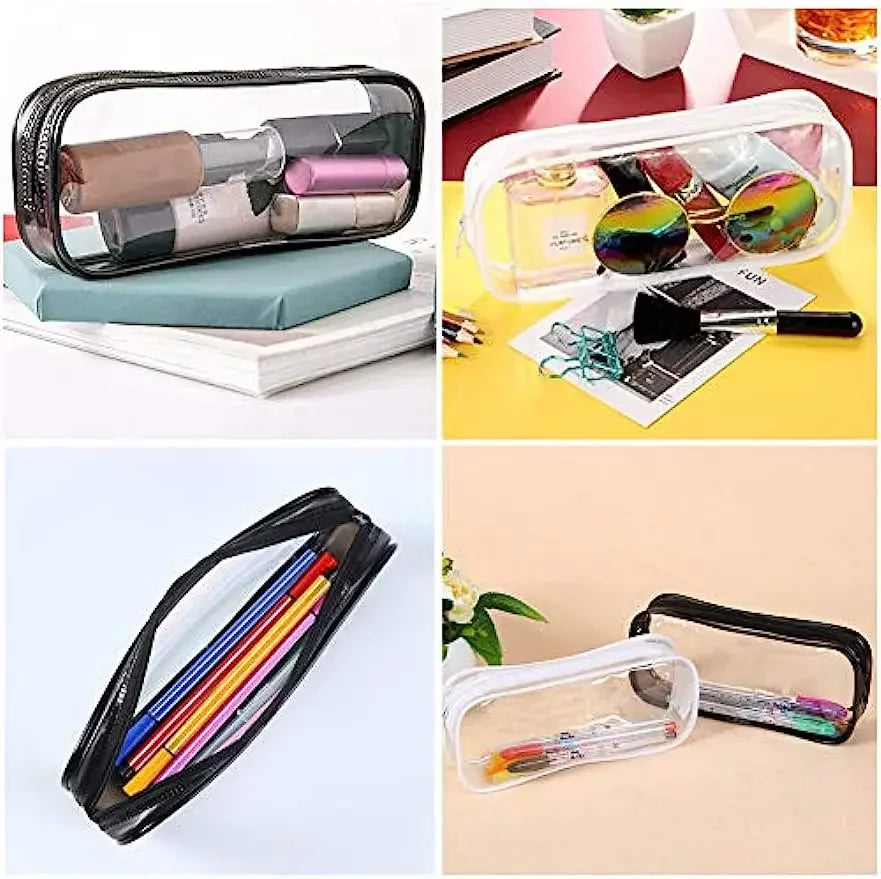 Kawaii Transparent Pencil Case Large Capacity Waterproof PVC