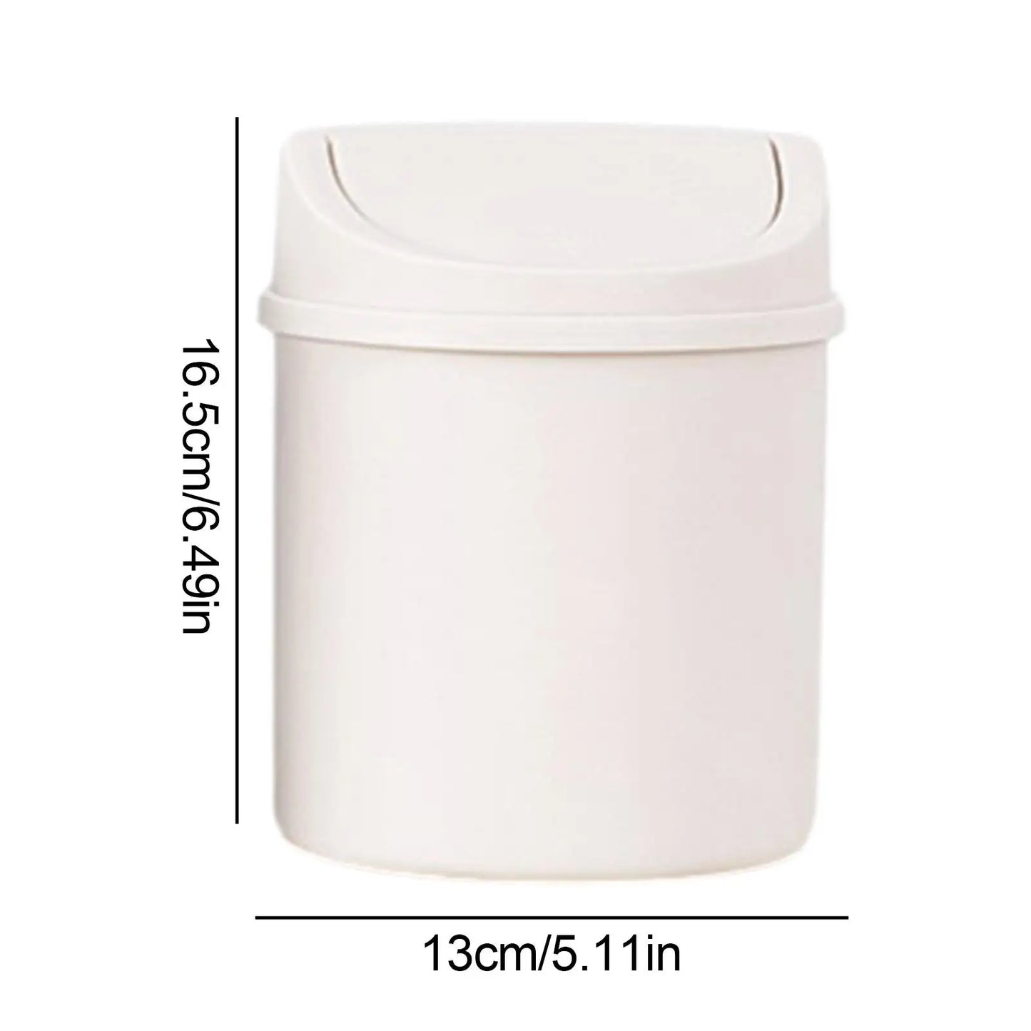 Mini Desktop Trash Can with Lid – Small Desk Waste Bin