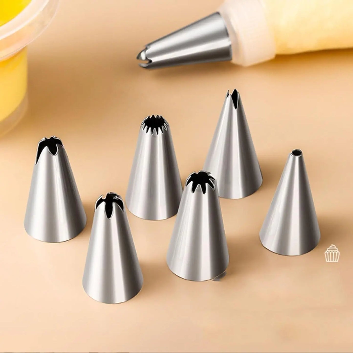 7-Piece Stainless Steel Piping Tips Set | Flower Nozzles for Baking