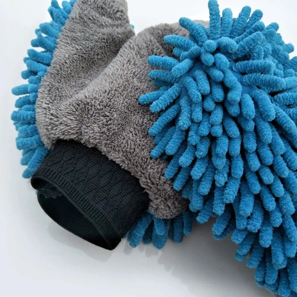 Double-Sided Chenille Microfiber Car Wash Mitt Glove 1-2 Pcs