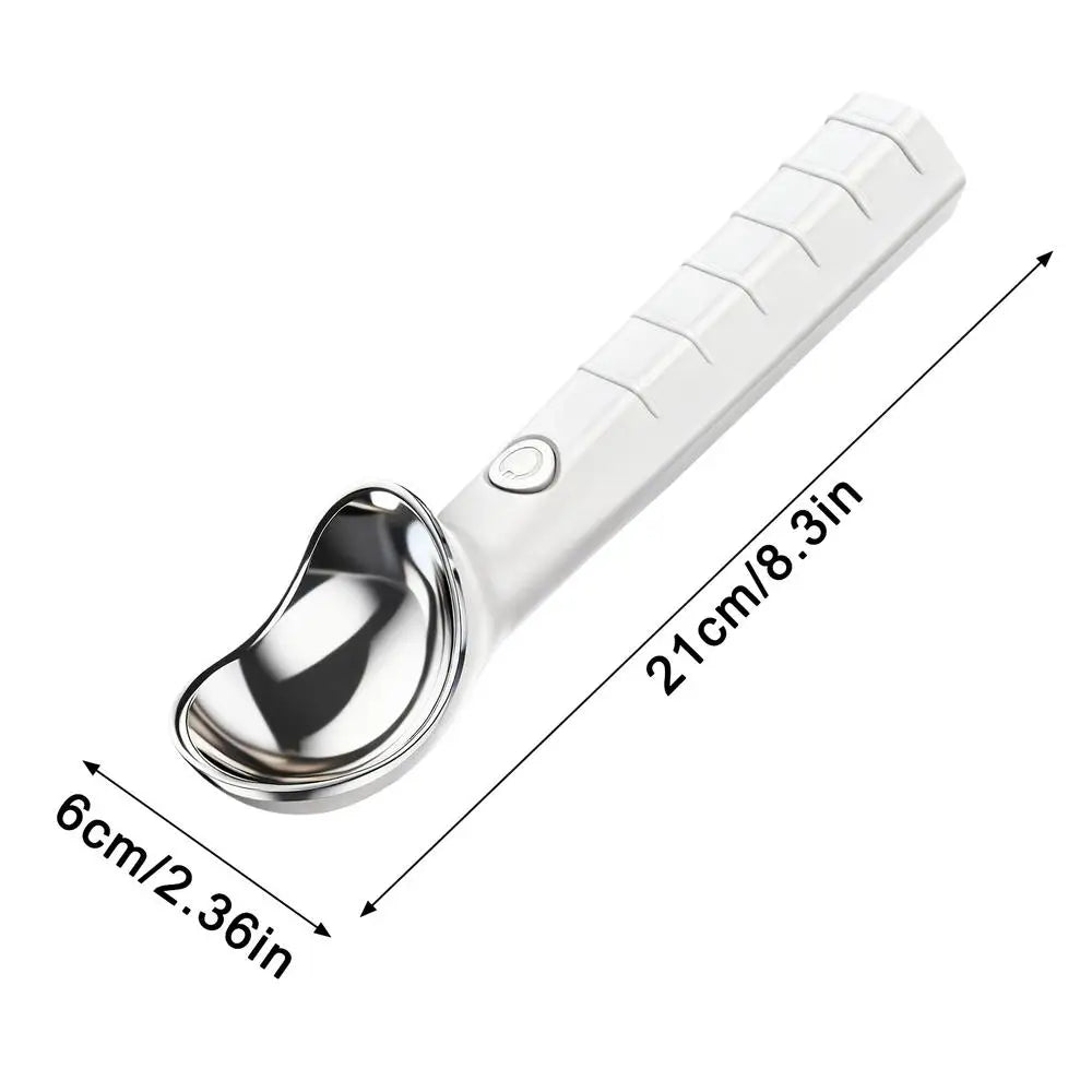 Heated Ice Cream Scoop Rechargeable Warming Automatic Portable Scooper Stainless Steel Ice Cream Scoop For Seniors Kitchen Home Peaceful Pleasures Health and Wellness China Mainland White