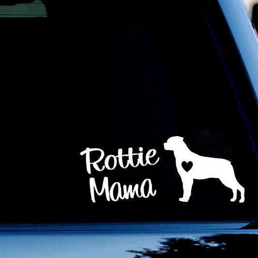 8" Wide Rottweiler Rottie Mama Dog Funny Vinyl Decal Sticker Car Stickers Window Peaceful Pleasures Health and Wellness Red