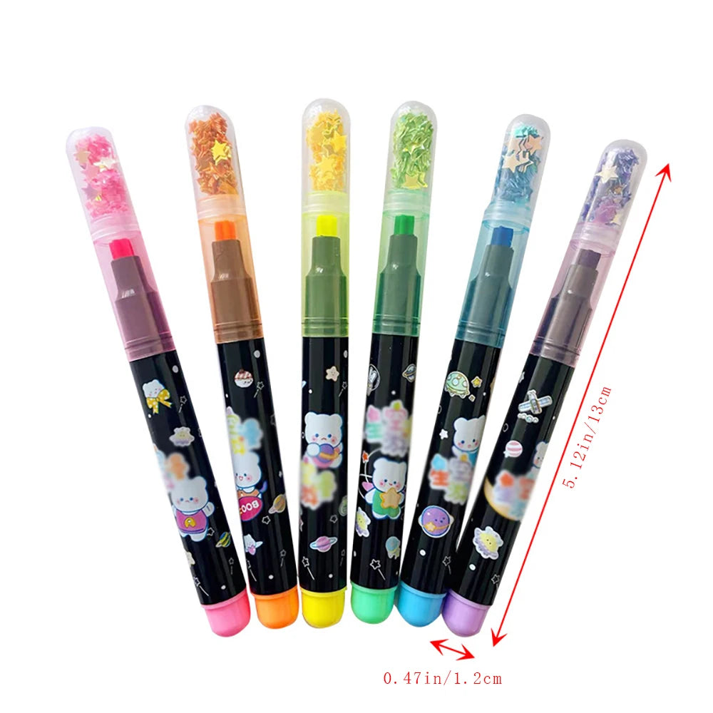 Cute Star Stamp Highlighter Art Marker DIY Hand Account Pen Office
