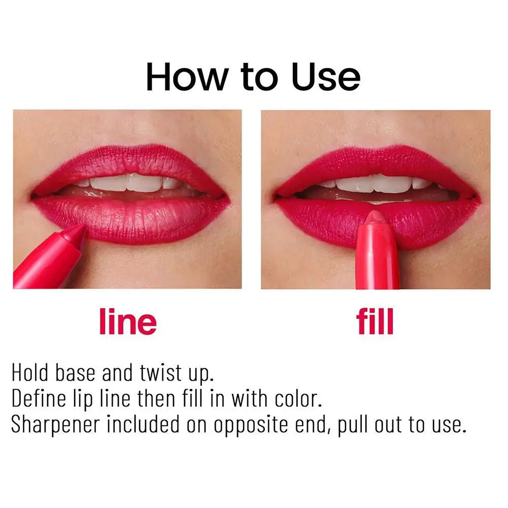 Waterproof Matte Lip Liner Crayon with Built-In Sharpener – Long-Lasting Velvet Lip Pencil (12 Shades) Peaceful Pleasures Health and Wellness