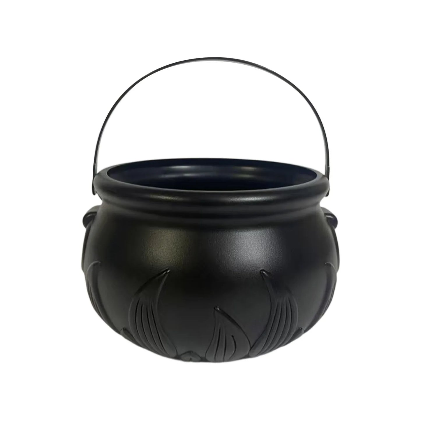 Halloween Witch Cauldron Candy Bucket – Flame Stripe Pot Decor
