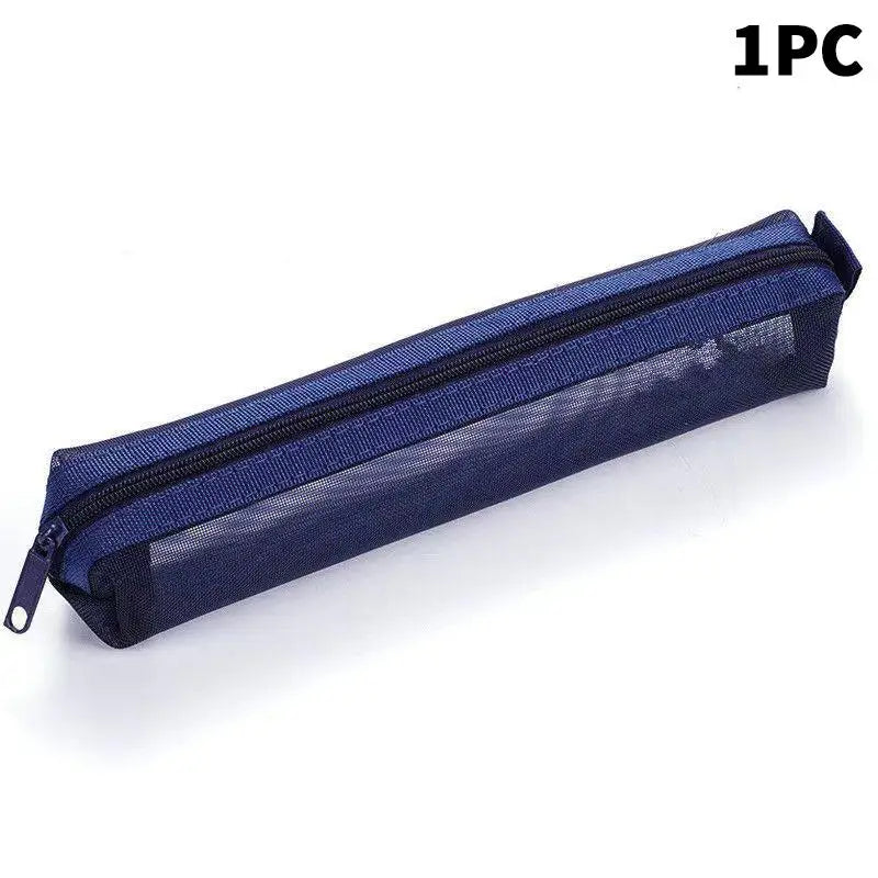 Mesh Pencil Case Zipper Pouch | Portable Stationery Organizer