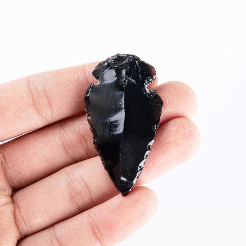 Natural Arrow Obsidian Quartz Material Evil Spirit Crystal Home Decor Reiki Healing Energy Stone DIY Jewelry Making Peaceful Pleasures Health and Wellness