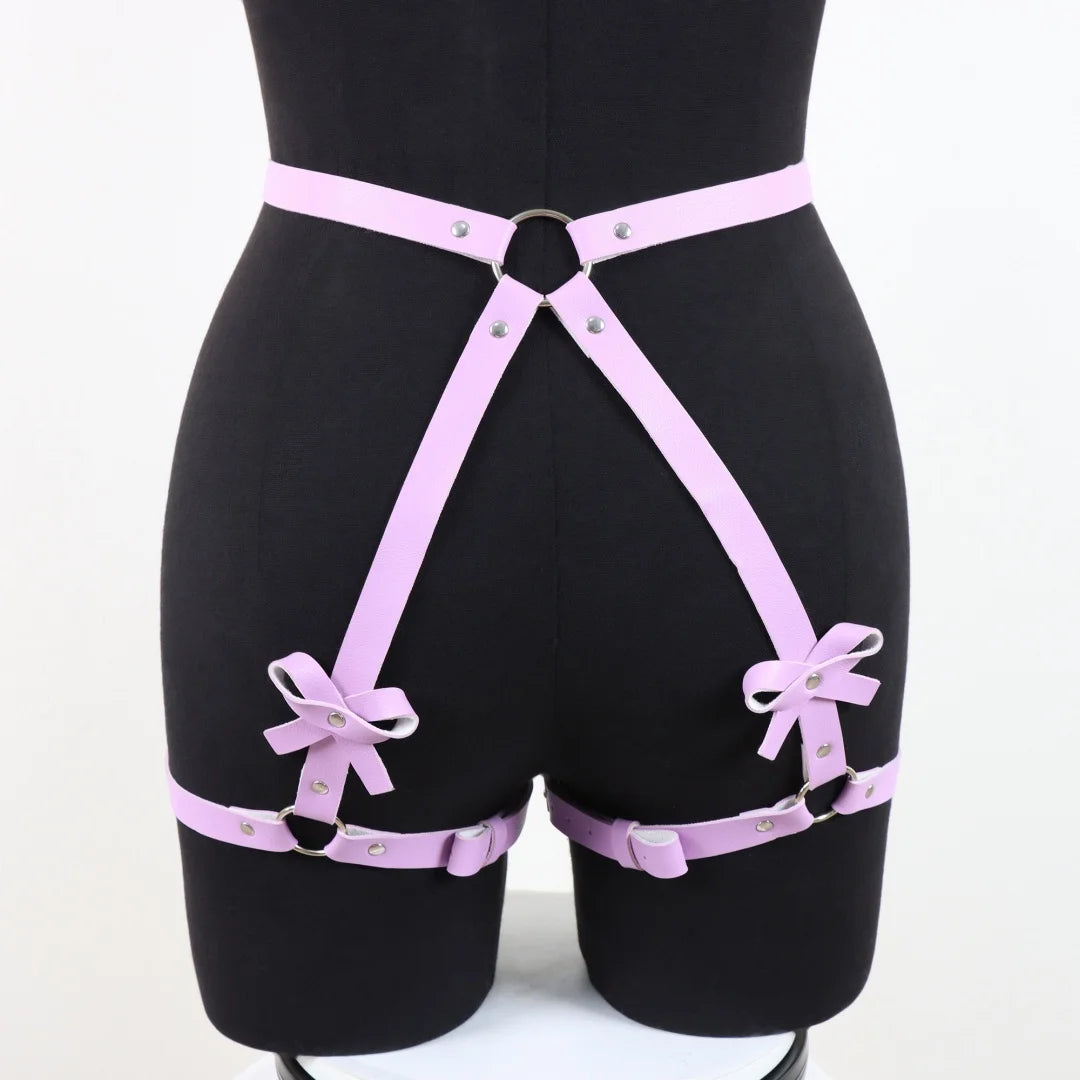 Women Harness Belt Red PU Leather Garter Sexy Lingerie Costume Female
