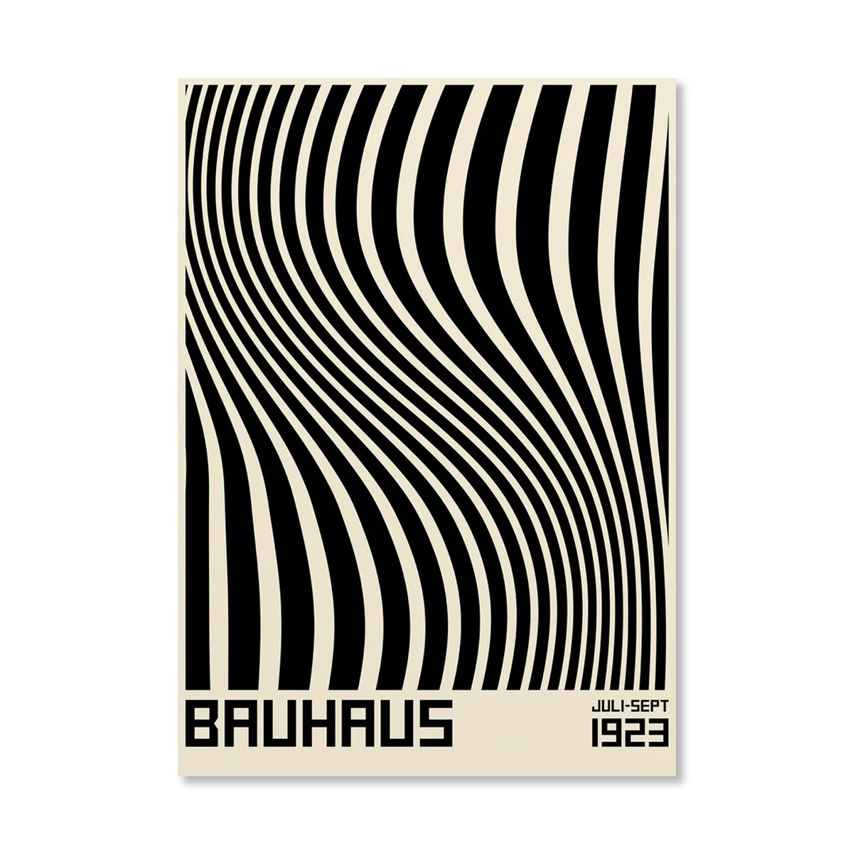 Abstract Orange Bauhaus Geometric Canvas Wall Art | Bicycle Print