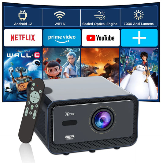 HS110 Native 1080P Smart Projector | 4K, WiFi6, Android 12