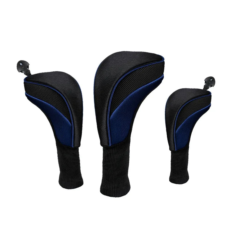 Premium Golf Club Cap Set 3 Piece Set Perfect for Driver Fairway Woods Hybrid Woods Use Stylish and Durable Golf Accessory Cap Peaceful Pleasures Health and Wellness blue