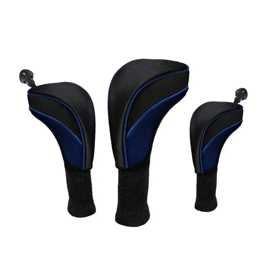 Premium Golf Club Cap Set 3 Piece Set Perfect for Driver Fairway Woods Hybrid Woods Use Stylish and Durable Golf Accessory Cap Peaceful Pleasures Health and Wellness blue