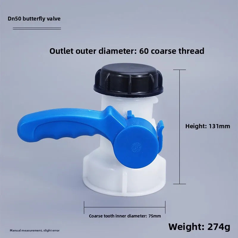 Plastic Butterfly Valve IBC Tote Tank Drain Adapter DN40–DN100