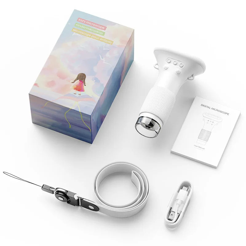 Children's Portable Optical Microscope Magnifying Glass Handheld Mini Student Experimental Science Handheld Microscope Peaceful Pleasures Health and Wellness 100x