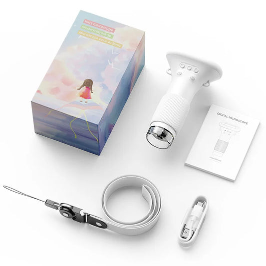 Children's Portable Optical Microscope Magnifying Glass Handheld Mini Student Experimental Science Handheld Microscope Peaceful Pleasures Health and Wellness 100x