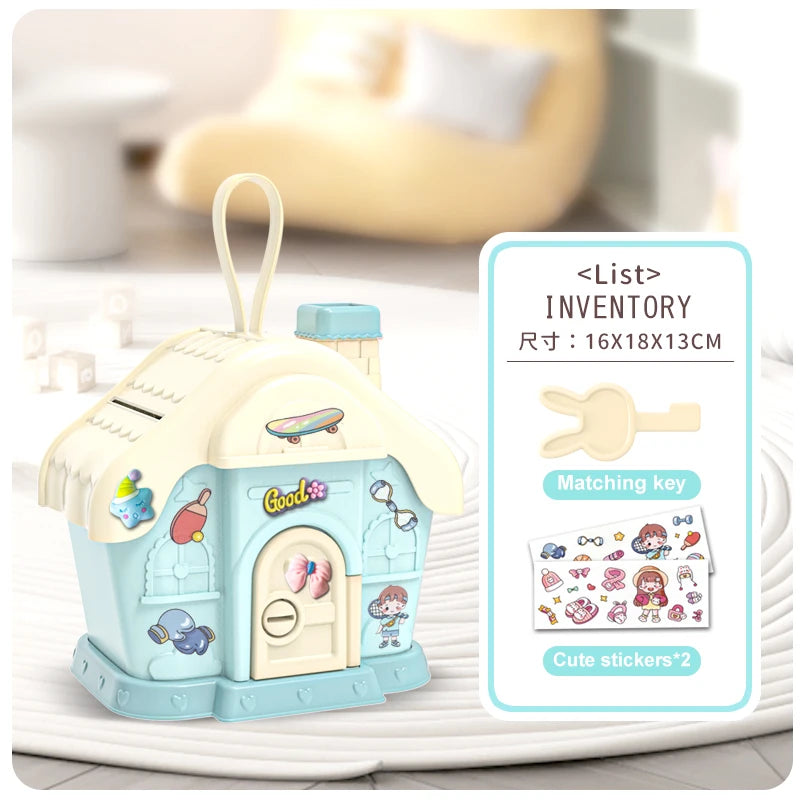 Cartoon DIY Stickers Piggy Bank Kawaii Large Capacity Cute Small