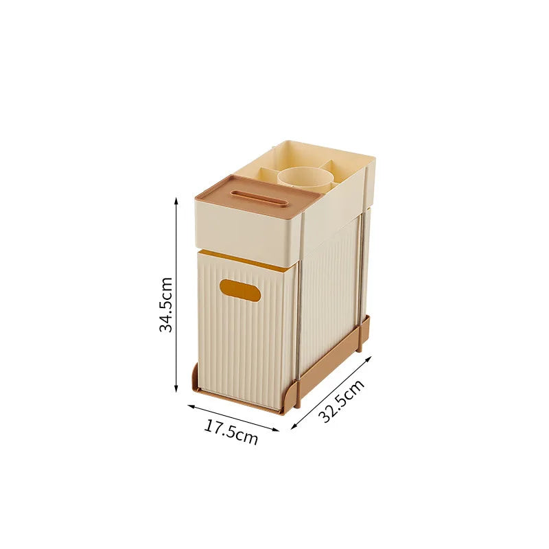 Space Saving Pull Out Mobile Drawer Under Desk Slim Trolley No Assembly Required Snack Toy Storage Cabinet for Home Peaceful Pleasures Health and Wellness 2 Layers C