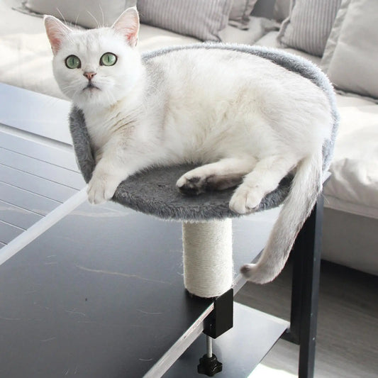 Desk Clamp Cat Bed – Space-Saving Hammock Perch & Soft Pad Cat Desk Bed Peaceful Pleasures Health and Wellness