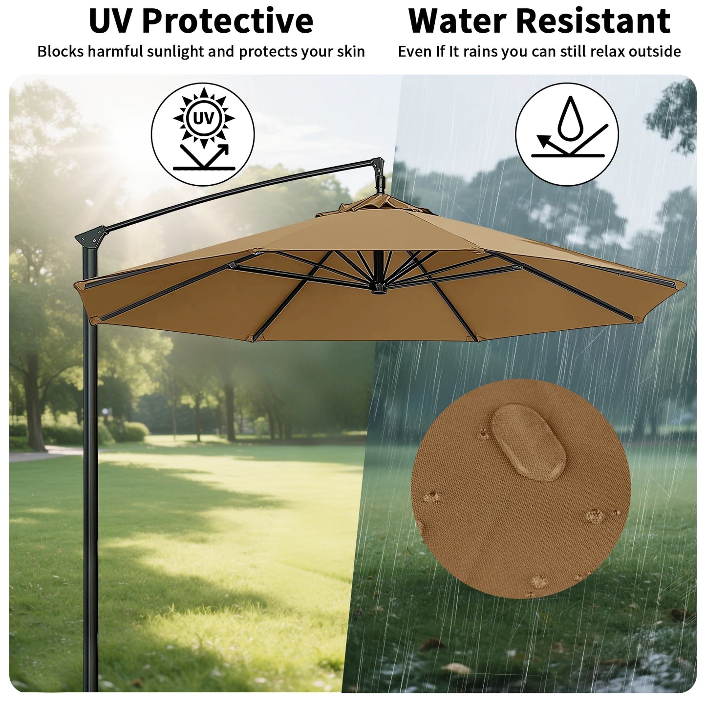 Patio Umbrella Replacement Canopy | 6/8 Rib Anti-UV Sunshade