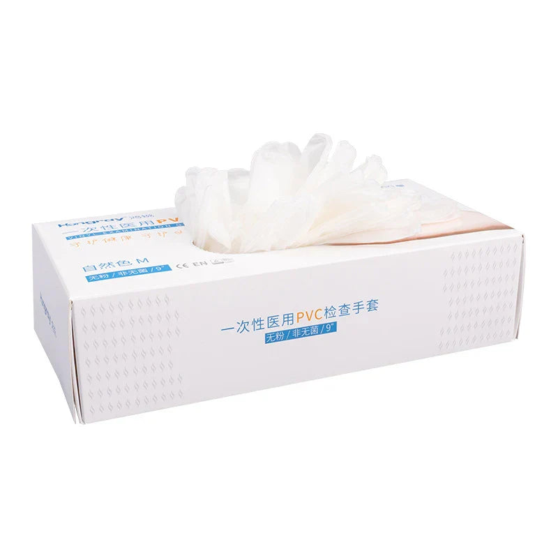 Disposable PVC Gloves 50-Pack | Latex-Free, Food Safe, Powder-Free