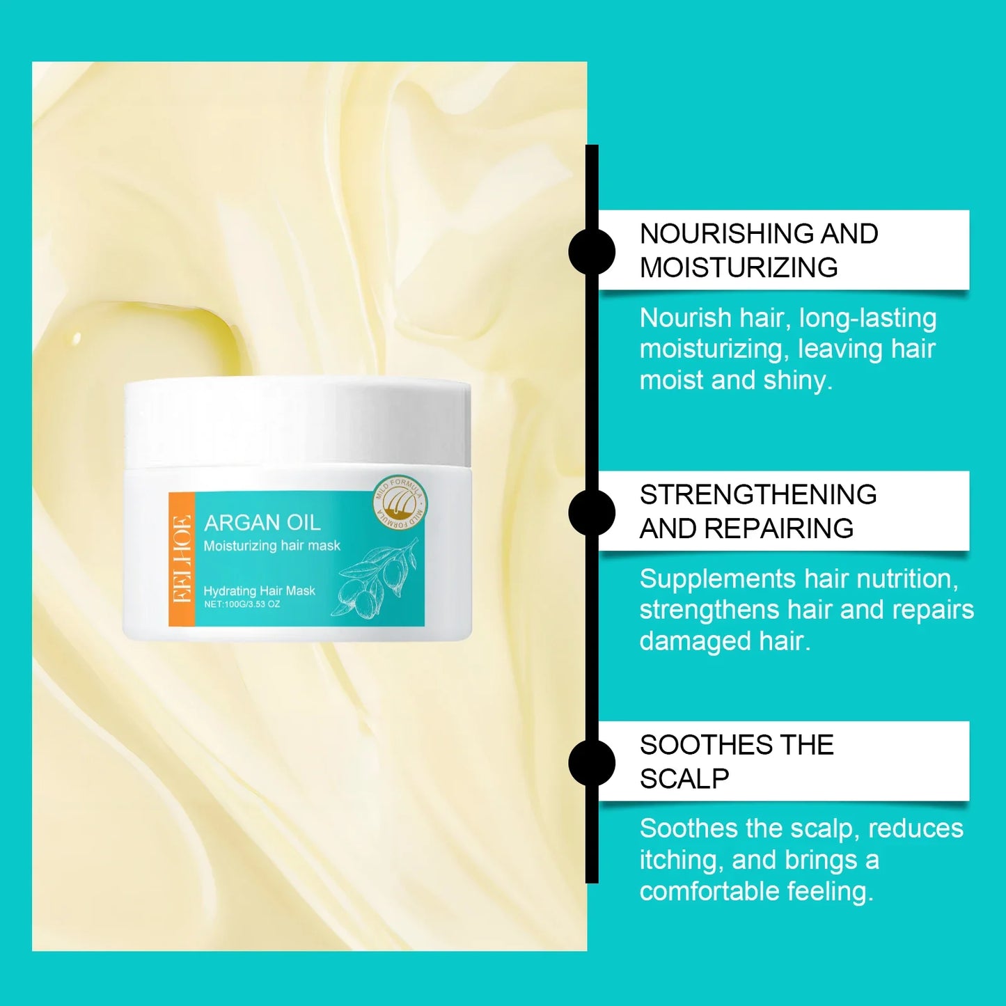 Eelhoe Moroccan Oil Hair Mask – Frizz Control & Deep Moisture