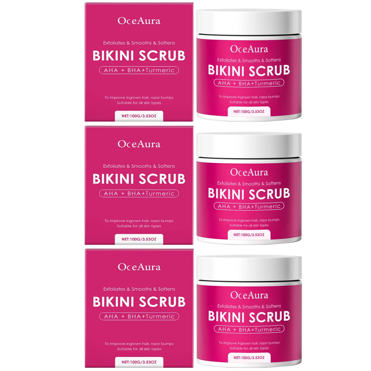 OceAura Turmeric Body Scrub | AHA BHA Exfoliator for Smooth Skin