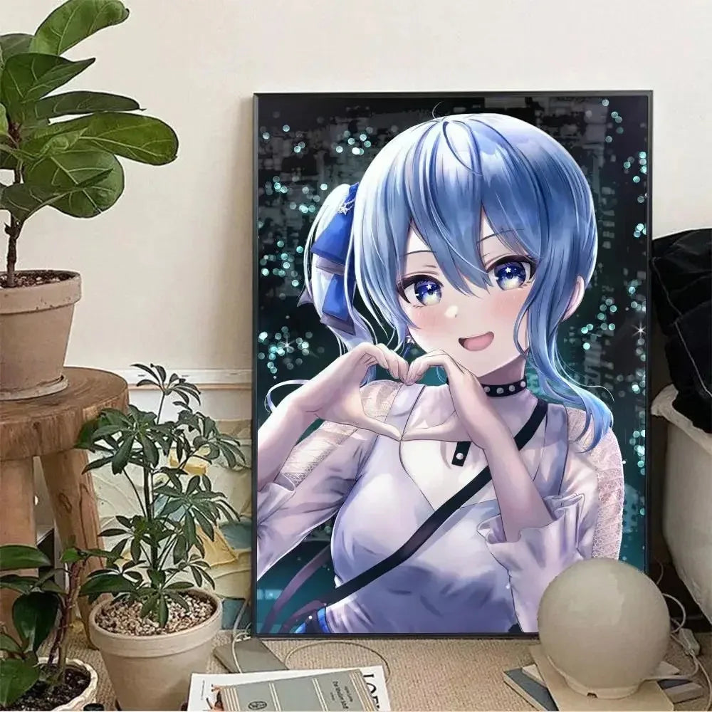 Hoshimachi Suisei Hololive Anime Canvas Wall Art Poster