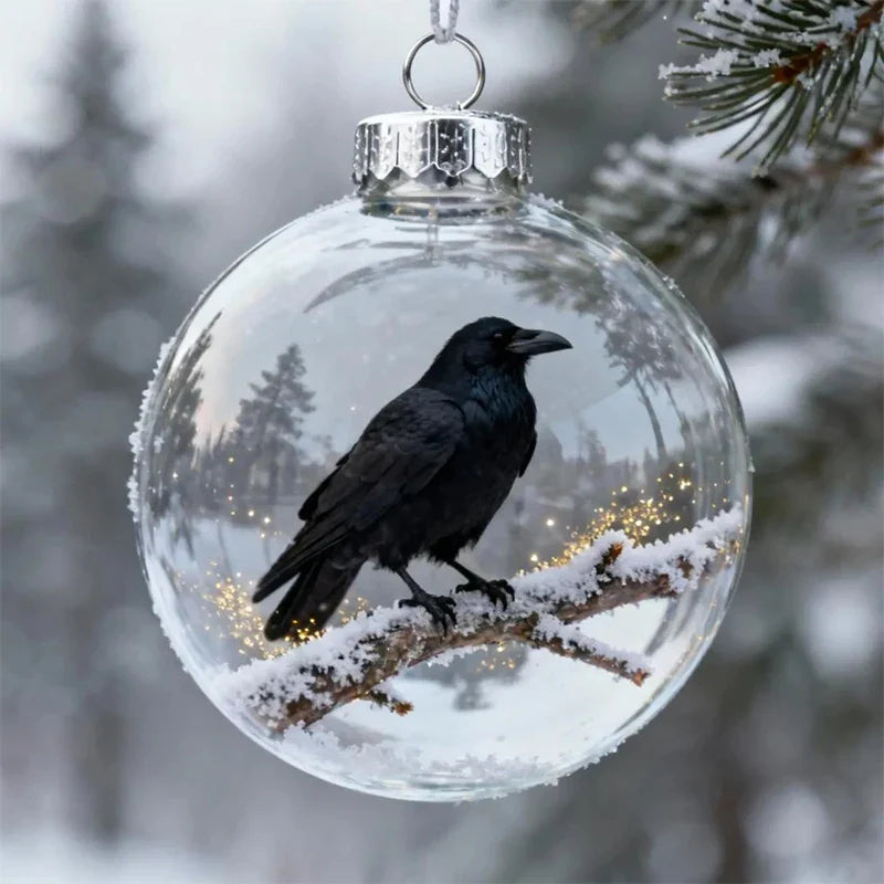 Hummingbird Christmas Ball Ornament | 3D Clear Plastic Tree Decor