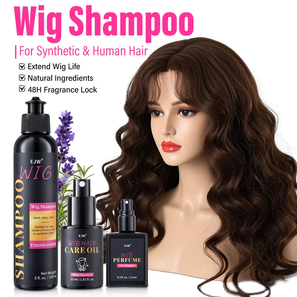 Wig Shampoo Coconut Oil – Hydrates, Anti-Frizz & Easy Combing