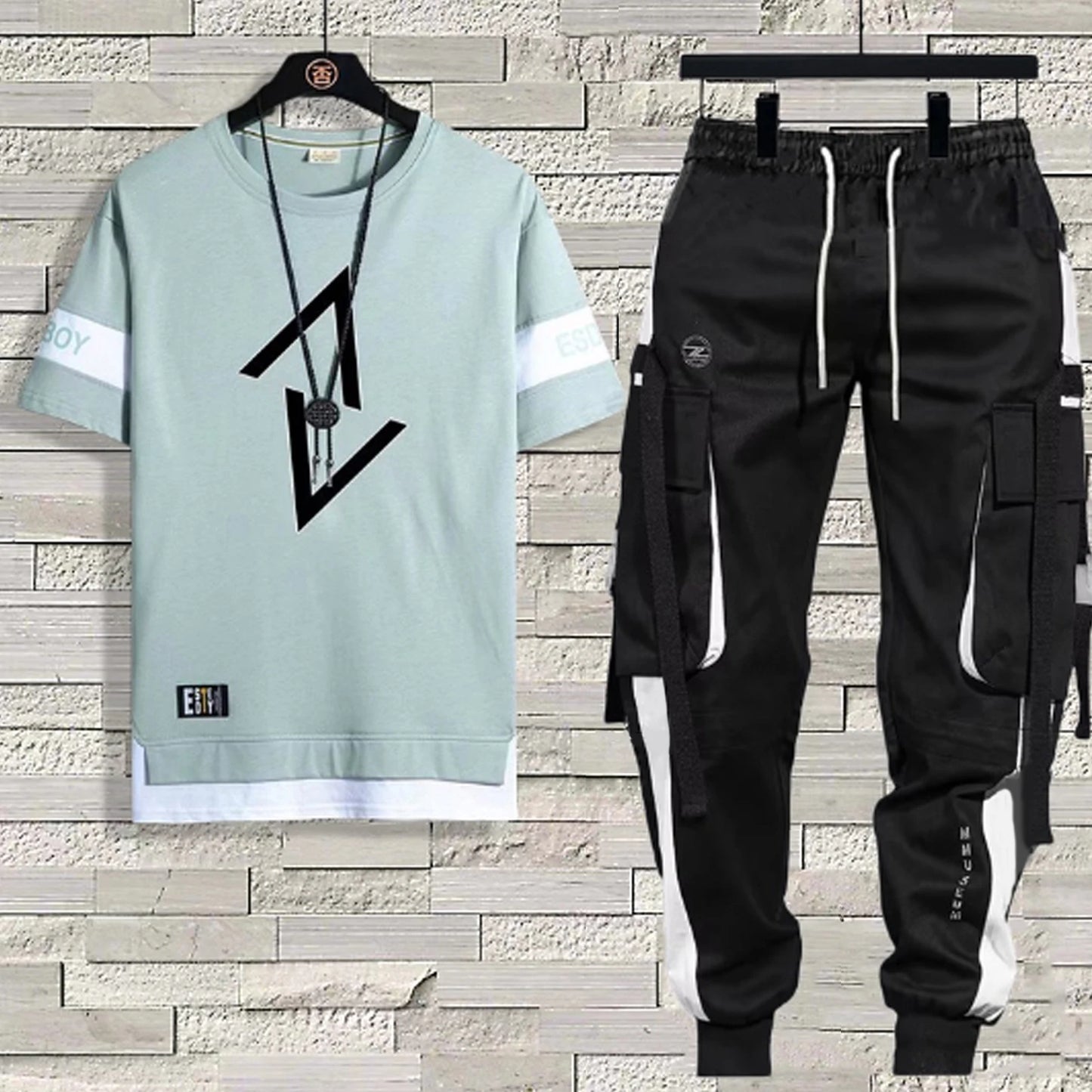 2 Piece Top Pants Suit n Short-Sleeved T-Shirt Large Size Clothes for Sport Running Hiking Biking Peaceful Pleasures Health and Wellness