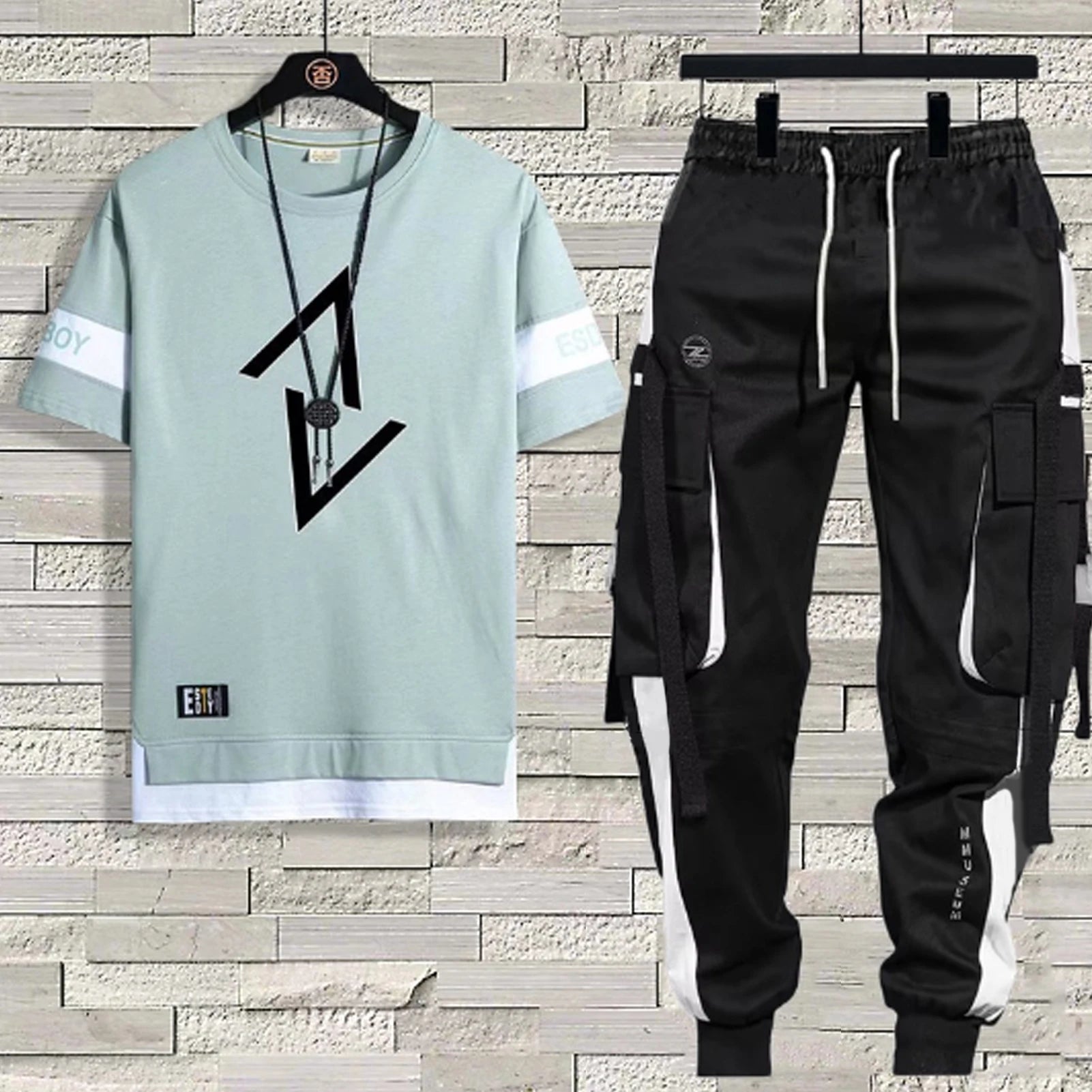 2 Piece Top Pants Suit n Short-Sleeved T-Shirt Large Size Clothes for Sport Running Hiking Biking Peaceful Pleasures Health and Wellness