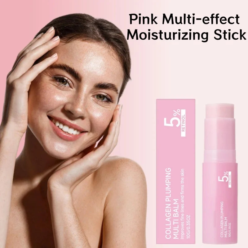 PDRN Pink Collagen Moisturizing Stick Hydrating Dry Skin Smoothing Balm For Skin Care Daily Moisturizing Multi-effect Balm 10g Peaceful Pleasures Health and Wellness